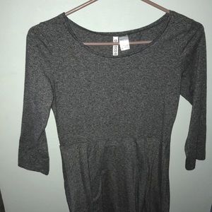 Gray long sleeve skater dress